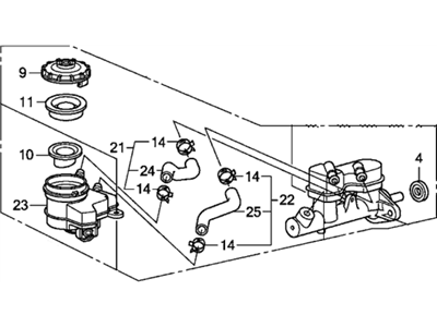 2013 Honda Fit Brake Master Cylinder - 46101-TK6-306