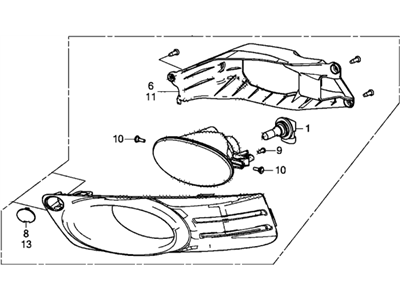 Honda 33952-TK6-A51 Foglight Unit, Driver Side (Coo)