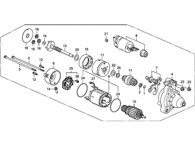 Honda 31200-RB1-013 Starter Motor Assembly (Dskew) (Denso)