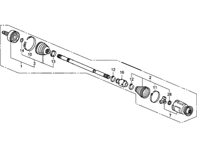 2009 Honda Fit Axle Shaft - 44305-TK6-A01