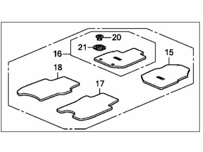 Honda 83600-TK6-A02ZD Mat Set,Fl*B187L*