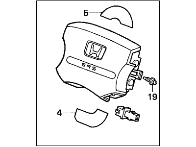 Honda 06770-SV4-A90ZA Airbag Assembly, Driver (Black)