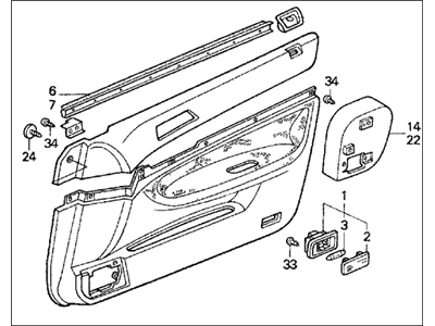 Honda 83551-SV4-A61ZB Base, L. FR. Door *NH178L* (EXCEL CHARCOAL)