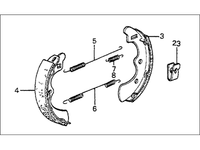 Honda Prelude Brake Shoe Set - 064B3-692-000