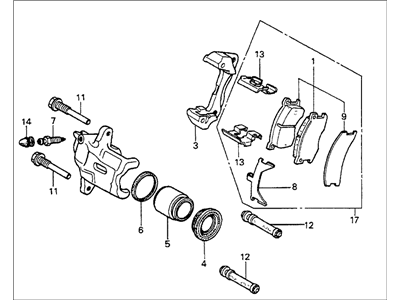 1980 Honda Prelude Brake Caliper - 45230-692-673