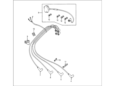 1982 Honda Prelude Spark Plug Wire - 32700-PB3-660