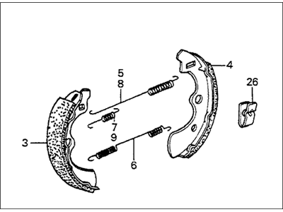 Honda 43053-SA0-407 Shoe Kit, Rear Brake