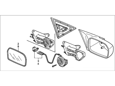 Honda 76250-S5D-A21ZN Mirror Assembly, Driver Side Door (Magnesium Metallic) (R.C.)