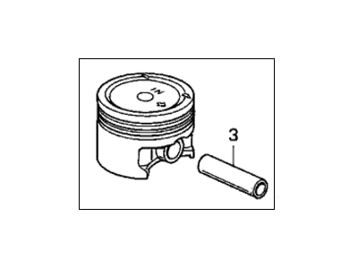 Honda 13020-PLM-A00 Piston Set (Over Size) (0.25)