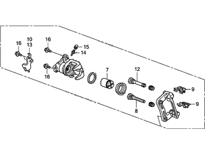 Honda 43019-T2M-P00 Caliper Sub-Assembly, Left Rear