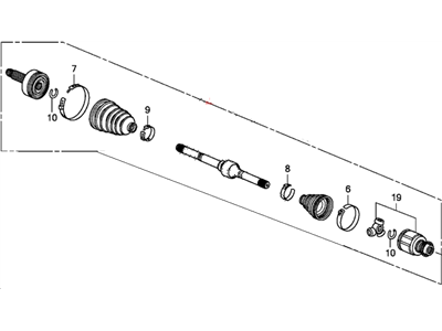 Honda 44305-T3V-A01 Driveshaft Assembly, Passenger Side