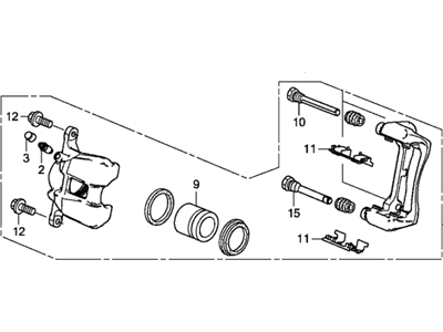 Honda 45018-T3Z-000 Caliper Sub-Assembly, Right Front