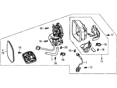 Honda 76258-TR4-C01 Mirror Set, Driver Side