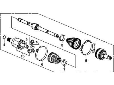 2014 Honda Civic Axle Shaft - 44306-TT1-A01