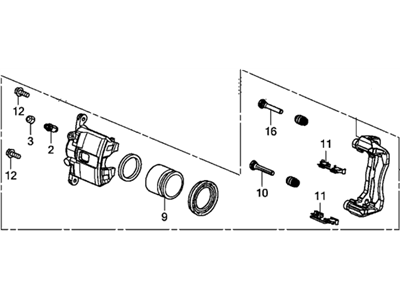 2012 Honda Civic Brake Caliper - 45019-TR2-A00