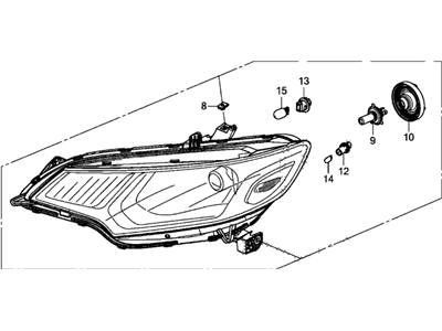 Honda 33150-T5A-A01 Headlight Assembly, Driver Side