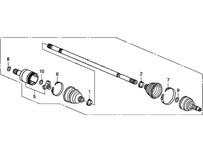 Honda 44306-T5R-A92 Shaft Assembly, L Drive