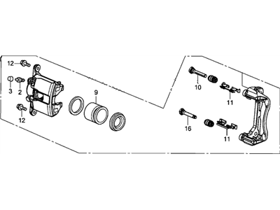 Honda 45019-T5R-010 Caliper Sub-Assembly, Left Front