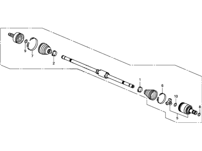 Honda 44305-T5R-000 Driveshaft Assembly, Passenger Side