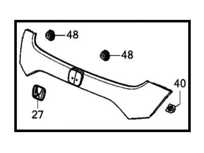 2021 Honda Civic License Plate - 74890-TGH-E01ZG