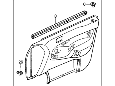 1997 Honda Civic Door Trim Panel - 83583-S01-A20ZA