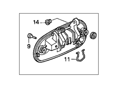 Honda 72180-S01-A02ZA Handle Assembly, Left Front Door (Outer) (Cyclone Blue Metallic)