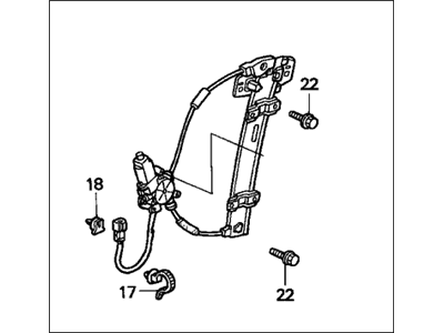 1998 Honda Civic Window Regulator - 72210-S04-A04