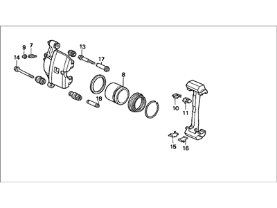 1998 Honda Civic Brake Caliper - 45019-SR3-A00
