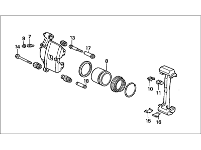 Honda 45018-SR3-A00 Caliper Sub-Assembly, Right Front