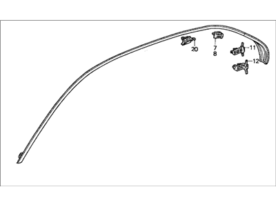 2000 Honda Civic Door Moldings - 72420-S01-A01