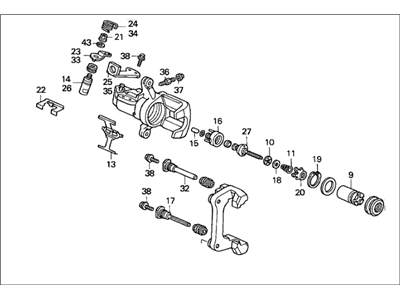 Honda 43019-S04-013 Caliper Sub-Assembly, Left Rear