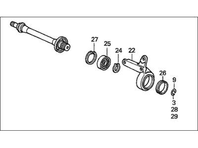 Honda 44500-SR3-J01 Shaft Assembly, Half