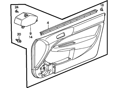 Honda 83550-S02-A12ZA Lining, L. FR. Door *NH178L* (Power Window) (EXCEL CHARCOAL)