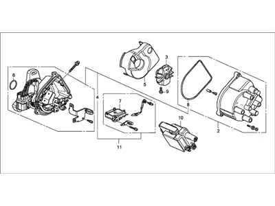 1998 Honda Civic Distributor - 30100-P2F-A01