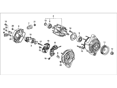 1999 Honda Civic Alternator - 31100-P2T-003