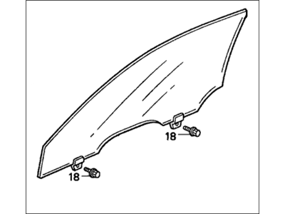 Honda 73350-S02-305 Glass Assy L FR Dr