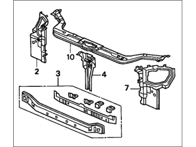 2000 Honda Civic Radiator Support - 60400-S01-A02ZZ