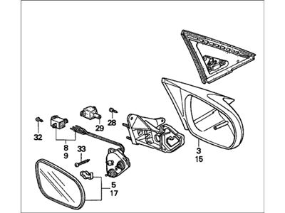 Honda 76250-S02-A15 Mirror Assembly, Driver Side Door (R.C.)