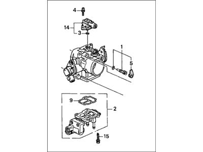 1998 Honda Civic Throttle Body - 16400-P2M-A61