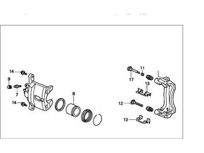 Honda 45019-S01-A01 Caliper Sub-Assembly, Left Front