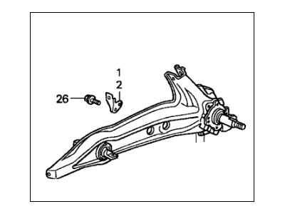 Honda 52370-S04-A21 Arm, Right Rear Trailing (Disk)