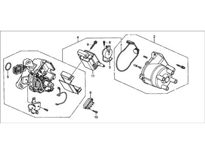 1997 Honda Civic Distributor - 30100-P2M-A01