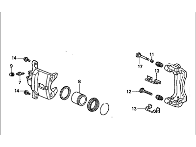 Honda 45018-S01-A02 Caliper Sub-Assembly, Right Front