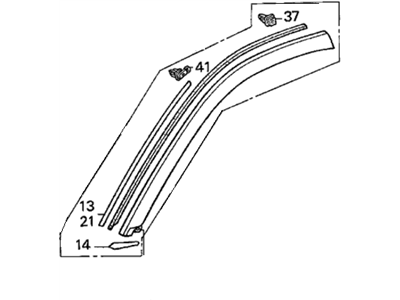 Honda 74420-S3Y-000ZK Garnish Assy., R. FR. Pillar *B523P* (ROYAL NAVY BLUE PEARL)