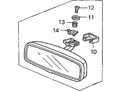 Honda 76400-ST0-003ZA Mirror Assembly, Rearview (Black) (Day/Night)