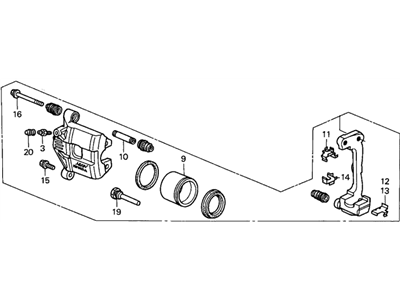 Honda 45018-S3Y-003RM Caliper Sub-Assembly, Right Front (Reman)