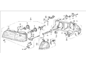 Honda Prelude Headlight - 33100-SS0-A04 Headlight Assembly, Passenger Side