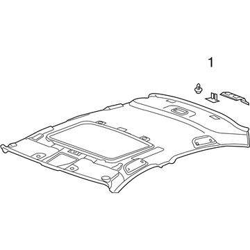 Honda 83200-T2F-A81ZB Lining Assy., Roof *NH836L* (Sunroof) (WISTERIA LIGHT GRAY)