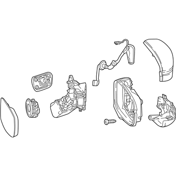 Honda 76200-THR-A02 Mirror Assembly, Passenger Side Door (R.C.)