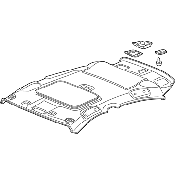 Honda 83200-T7W-A71ZA LINING ASSY., ROOF *NH882L* (SUNROOF) (PLATINUM GRAY)